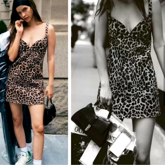 Anthropologie Dhruv Kapoor Leopard Print Mini Dress - Picture 1 of 16